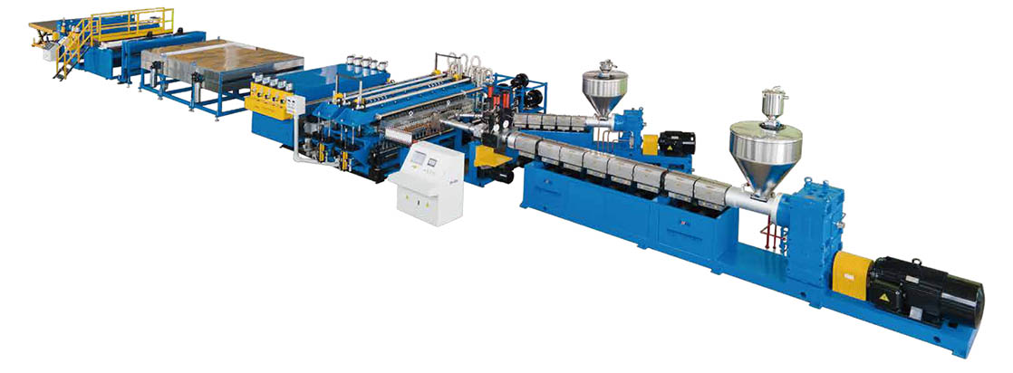 PP, PE Plastic Hollow Cross Section Plate Extrusion Line4